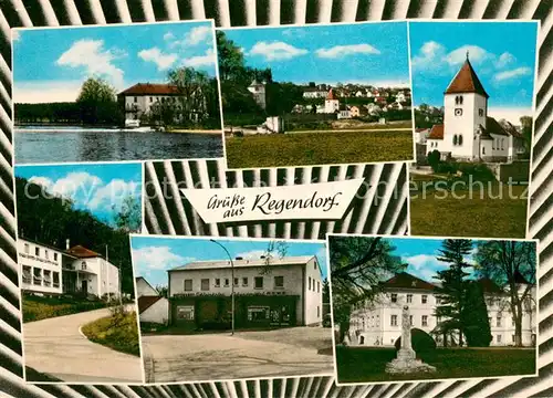 AK / Ansichtskarte Regendorf Orts und Teilansichten Kirche Seepanorama Regendorf