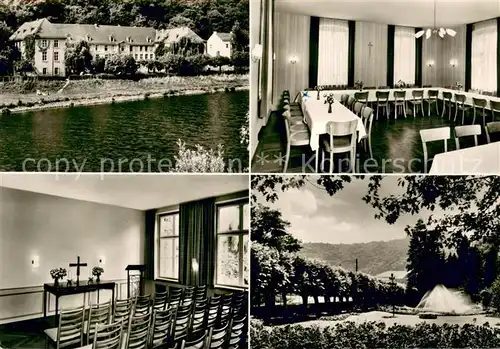 AK / Ansichtskarte Laurenburg Erholungsheim Schloss Lauenburg Gastraum Hauskapelle Panorama Laurenburg