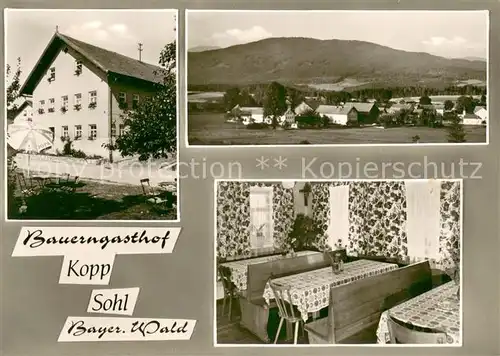 AK / Ansichtskarte Sohl_Niederbayern Bauerngasthof Kopp Panorama Gaststube Sohl Niederbayern