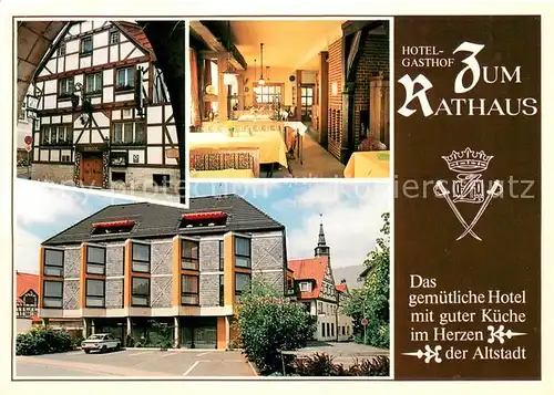 AK / Ansichtskarte Korbach Hotel Gasthof Zum Rathaus Gaststube Korbach