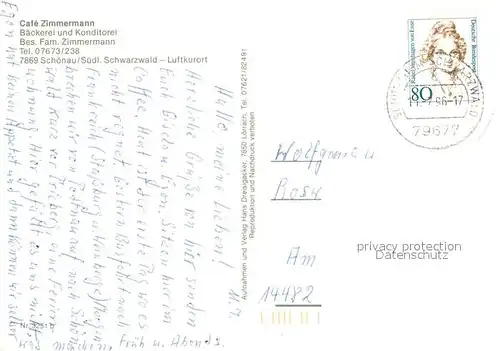 AK / Ansichtskarte Schoenau_Schwarzwald Cafe Zimmermann Gaststube Kuehe Panorama Kirche Schoenau Schwarzwald