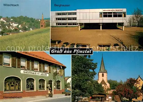 AK / Ansichtskarte Pfinztal Woeschbach Berghausen Gasthaus zum Adler Kleinsteinbach Soellingen Pfinztal