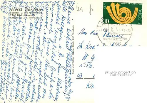 AK / Ansichtskarte Bad_Liebenzell Hotel Paradise Bad_Liebenzell