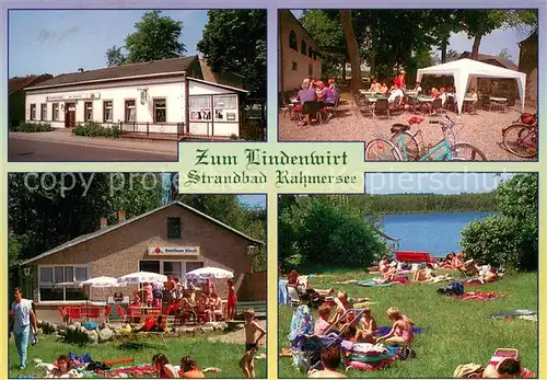 AK / Ansichtskarte Zuehlsdorf Hotel Restaurant Eiscafe Zum Lindenwirt Strandbad Rahmersee Zuehlsdorf