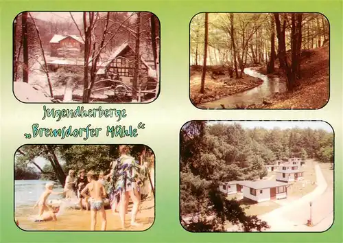 AK / Ansichtskarte Bremsdorf_Muehle Jugendherberge Bremsdorfer Muehle Partie im Wald Bach Bremsdorf_Muehle