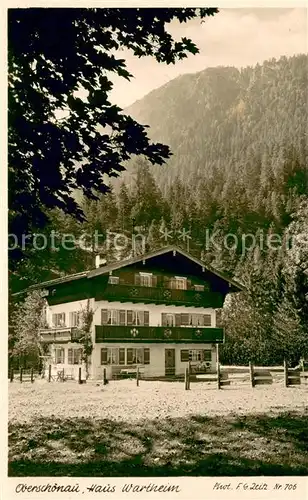 AK / Ansichtskarte Oberschoenau_Koenigssee Gaestehaus Pension Haus Wartheim Oberschoenau Koenigssee