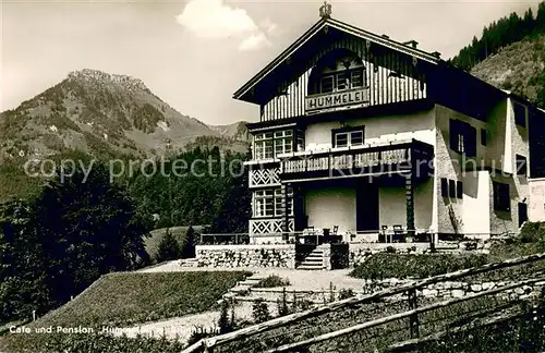AK / Ansichtskarte Oberaudorf Cafe Pension Hummelei mit Bruennstein Bayerische Voralpen Oberaudorf