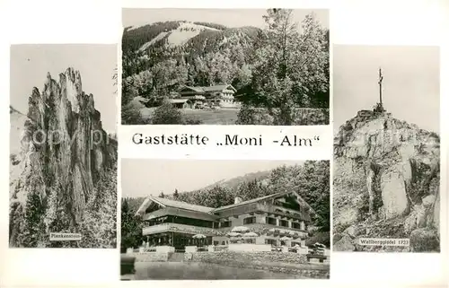 AK / Ansichtskarte Rottach Egern Berggaststaette Moni Alm Plankenstein Wallberggipfel Felsen Rottach Egern