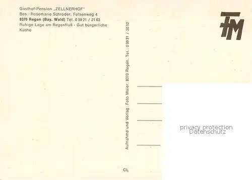 AK / Ansichtskarte Regen Gasthof Pension Zellnerhof im Bayerischen Wald Ortsansicht mit Kirche Regen