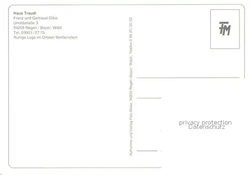 AK / Ansichtskarte Regen Gaestehaus Pension Haus Traudl im Bayerischen Wald Regen