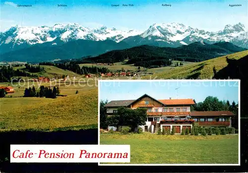 AK / Ansichtskarte Rueckholz Panorama Cafe Pension Wanner Seeleuten Landschaftspanorama Alpen Rueckholz