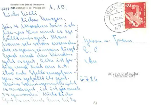 AK / Ansichtskarte Borchen Sanatorium Schloss Hamborn Fliegeraufnahme Borchen
