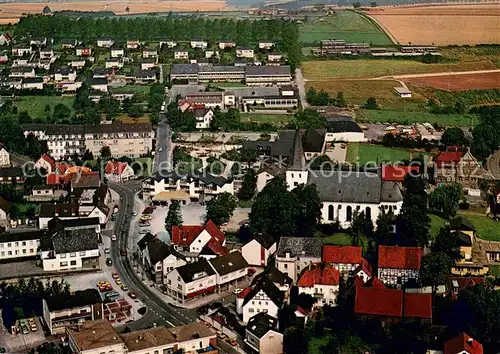AK / Ansichtskarte Koerbecke_Moehnesee Fliegeraufnahme mit Pfarrkirche St Pankratius Krankenhaus Haupt und Grundschulen Koerbecke Moehnesee