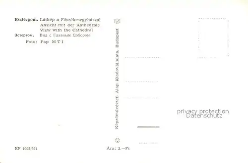 AK / Ansichtskarte Esztergom Fliegeraufnahme mit Kathedrale Esztergom