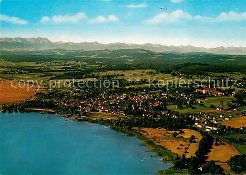 AK / Ansichtskarte Diessen_Ammersee Fliegeraufnahme mit Zugspitze und Tiroler Alpen Diessen Ammersee