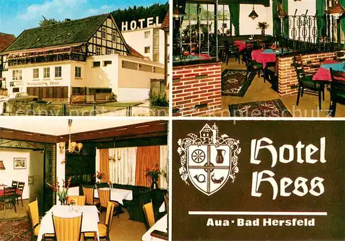 AK / Ansichtskarte Aua Landgasthof Hotel Hess Restaurant Wappen Aua