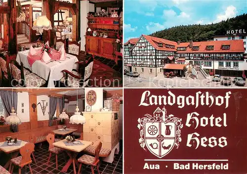 AK / Ansichtskarte Aua Landgasthof Hotel Hess Restaurant Wappen Aua