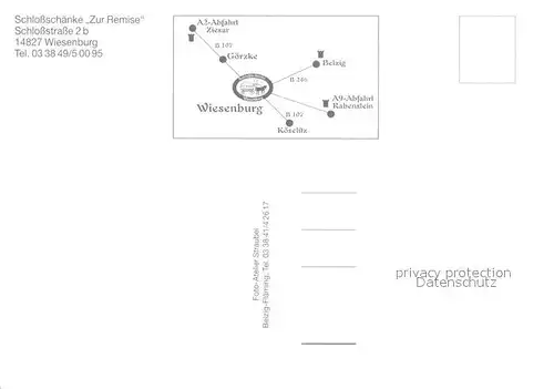 AK / Ansichtskarte Wiesenburg_Mark Schlossschaenke Zur Remise Restaurant Terrasse Schloss Partie am Wasser Wiesenburg Mark