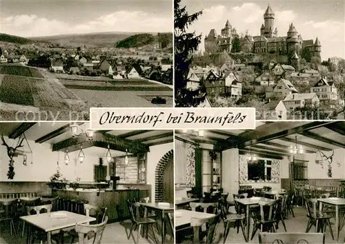 AK / Ansichtskarte Oberndorf_Wetzlar Pension Speisegaststaette Richter Panorama Ortsansicht mit Schloss Oberndorf_Wetzlar
