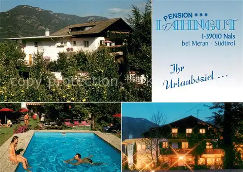 AK / Ansichtskarte Nals_Bozen Pension Lahngut Swimming Pool Nals_Bozen