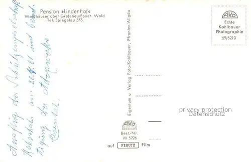 AK / Ansichtskarte Waldhaeuser_Neuschoenau Pension Lindenhof Waldhaeuser Neuschoenau