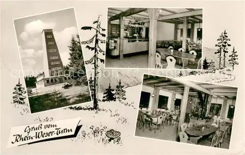 AK / Ansichtskarte Oberhundem Rhein Weser Turm Gastraeume Oberhundem