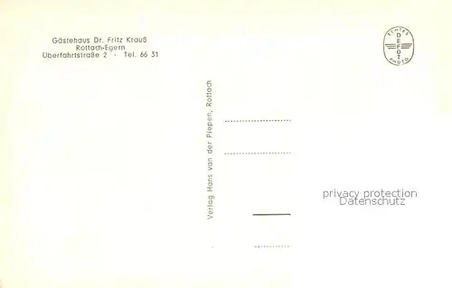 AK / Ansichtskarte Rottach Egern Gaestehaus Dr Fritz Krauss Rottach Egern