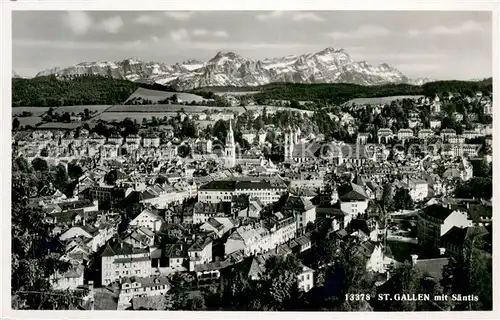 AK / Ansichtskarte St_Gallen_SG Fliegeraufnahme mit Saentis St_Gallen_SG