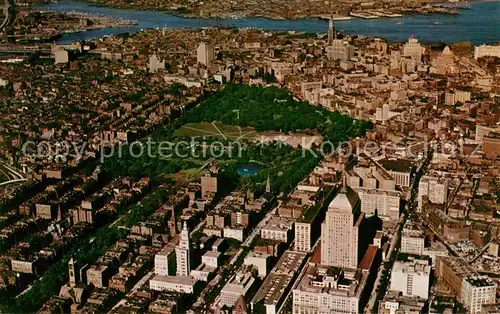 AK / Ansichtskarte Boston Air view showing the Common Public Gardens an many popular landmarks of this historic city 