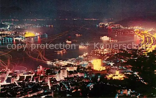 AK / Ansichtskarte Kowloon A Night View of Hong Kong and Kowloon Kowloon