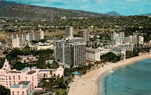 AK / Ansichtskarte Waikiki Outrigger Hotel at Waikiki Beach Air view 