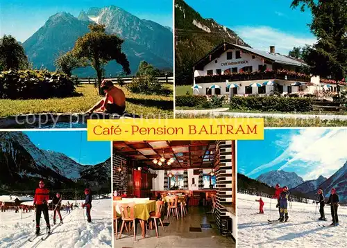 AK / Ansichtskarte Ramsau_Berchtesgaden Cafe Pension Baltram Wintersport Alpen Ramsau Berchtesgaden