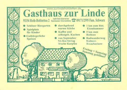 AK / Ansichtskarte Hofstetten_Roth Gasthaus zur Linde Hofstetten_Roth