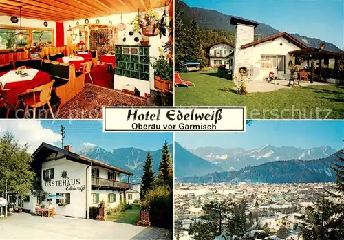 AK / Ansichtskarte Oberau_Loisach Hotel Edelweiss Restaurant Winterpanorama Alpen Huber Karte Nr 10362 Oberau Loisach