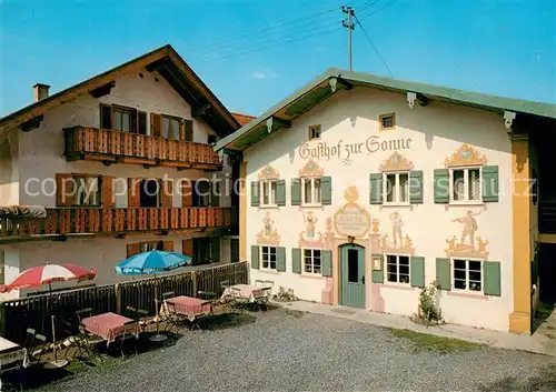 AK / Ansichtskarte Unterammergau Gasthof zur Sonne Fassadenmalerei Unterammergau