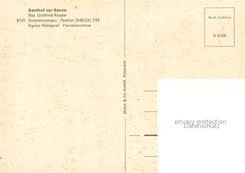 AK / Ansichtskarte Unterammergau Gasthof zur Sonne Fassadenmalerei Unterammergau