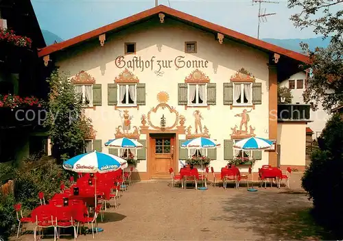 AK / Ansichtskarte Unterammergau Gasthof zur Sonne Fassadenmalerei Unterammergau
