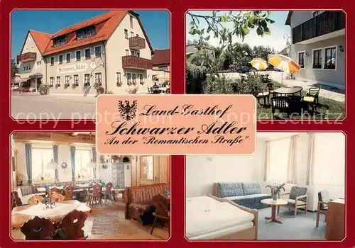 AK / Ansichtskarte Unteroestheim Landgasthof Schwarzer Adler an der Romantischen Strasse Restaurant Unteroestheim