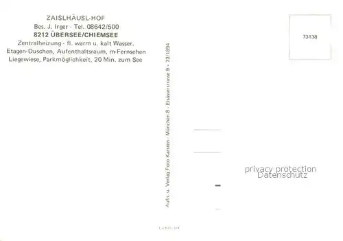 AK / Ansichtskarte uebersee Zaislhaeusl Hof am Chiemsee uebersee