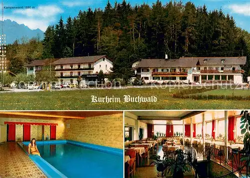 AK / Ansichtskarte Feldwies Kurheim Buchwald Restaurant Hallenbad Kampenwand Chiemgauer Alpen Feldwies