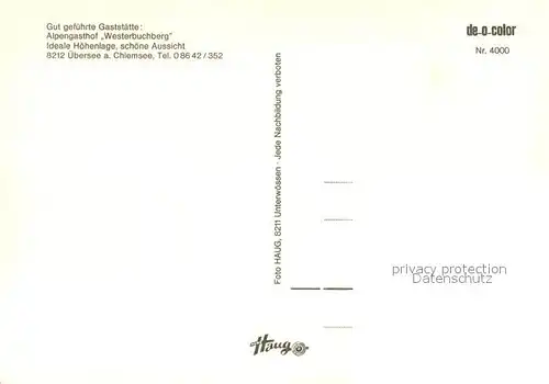 AK / Ansichtskarte Westerbuchberg Alpengasthof am Chiemsee Westerbuchberg