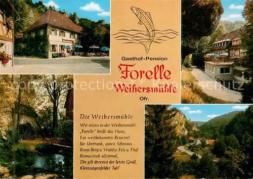 AK / Ansichtskarte Weihersmuehle_Weismain Gasthof Pension Forelle Panorama Kleinziegenfelder Tal Weihersmuehle_Weismain
