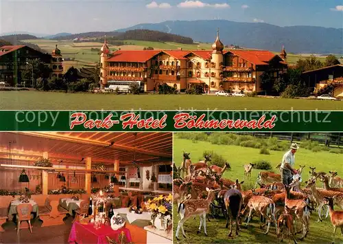 AK / Ansichtskarte Warzenried Park Hotelanlage Boehmerwald Restaurant Wildgehege Landschaftspanorama Warzenried