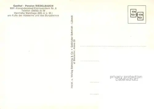 AK / Ansichtskarte Kleinwendern Gasthof Pension Riedelbauch Restaurant Wandgemaelde Fichtelgebirgsraeuber Ortsansicht Kleinwendern
