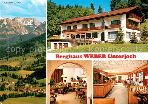 AK / Ansichtskarte Unterjoch Berghaus Weber Restaurant Panorama mit Gaishorn Allgaeuer Alpen Unterjoch