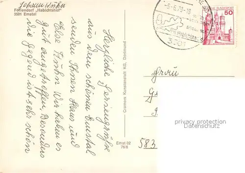 AK / Ansichtskarte Bad_Emstal Feriendorf Habichtshof Speisesaal Kindergruppe Panorama Bad_Emstal