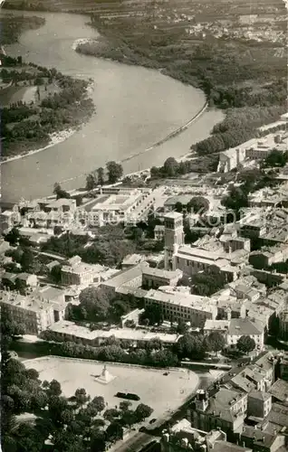 AK / Ansichtskarte Valence_Drome Vue aerienne la Cathedrale la Piscine et le Rhone Valence_Drome