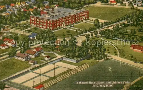 AK / Ansichtskarte Saint_Cloud_Minnesota Technical High School and Athletic Field Air view Saint_Cloud_Minnesota