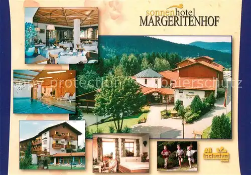 AK / Ansichtskarte Drachselsried Sonnenhotel Margeritenhof Gaststube Hallenbad Zimmer Jogger Drachselsried