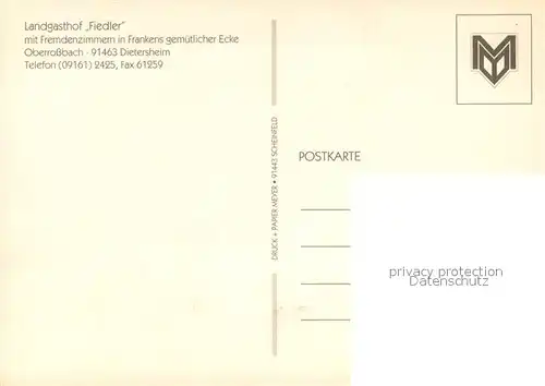 AK / Ansichtskarte Dietersheim_Mittelfranken Gasthof Fiedler Gaststube Terrasse Dietersheim Mittelfranken